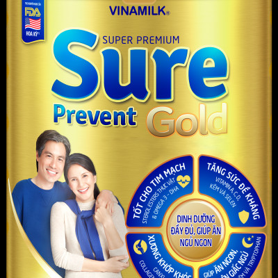 Sữa bột cho người lớn tuổi Vinamilk Sure Prevent 900g (Hộp thiếc) - bổ sung dinh dưỡng và tăng cường sức khỏe