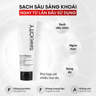 Bộ sản phẩm Men Stay Simplicity sáng da, mờ thâm cho nam: Sữa rửa mặt 100g + Vital Serum sáng da 30ml + Kem dưỡng ẩm 80g