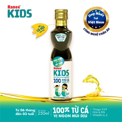 Dầu ăn dinh dưỡng cho bé 100% từ cá Ranee Kids 250 ml + Tặng kèm nước mắm 40N 60ml