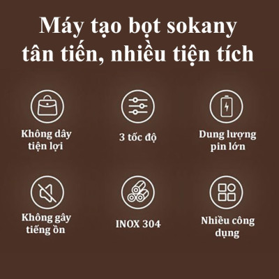 Máy đánh trứng, tạo bọt sữa cafe SOKANY thiết kế cầm tay cỡ nhỏ tiện dụng cho gia đình - SK201A - HÀNG CHÍNH HÃNG - DELIYA