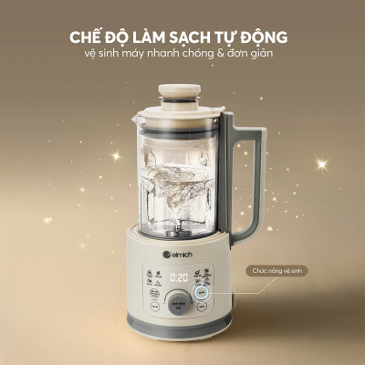 Máy làm sữa hạt Elmich CBE-8720, công suất xay 300W, công suất nấu 500W, dung tích xay nóng 600ml và xay lạnh 800ml, lưỡi dao với 10 cánh giúp xay nhuyễn, nhỏ gọn, dễ dàng lưu trữ và sử dụng - Hàng chính hãng