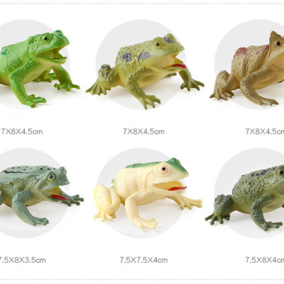 Bộ 6 đồ chơi Ếch nhái giả Frog Toy size lớn nhiều màu y như thật cho bé chơi Halloween