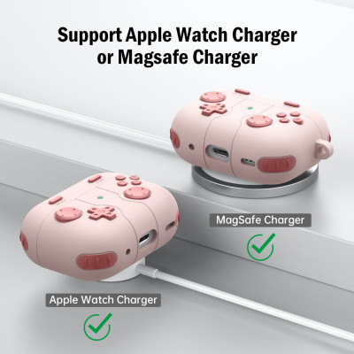 Case vỏ ốp bọc tai nghe dành cho Airpods 4, airpod Pro 2 silicon kèm móc kim loại - HÀNG CHÍNH HÃNG