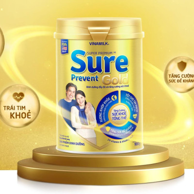 Sữa bột cho người lớn tuổi Vinamilk Sure Prevent 900g (Hộp thiếc) - bổ sung dinh dưỡng và tăng cường sức khỏe
