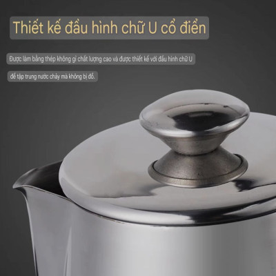CA INOX 304 CA ĐÁNH SỮA CÓ NẮP ĐẬY NHIỀU SIZE CAO CẤP MILK PITCHER INOX 304