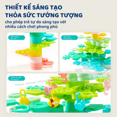 Đồ chơi cân bằng xếp hình khối hoa lá Mideer Educational Balance Blocks- Strack a Tree
