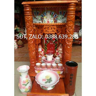 Bàn Thờ Thần Tài Ông Địa 42cm gỗ Xoan 100%