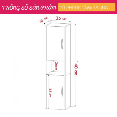 Tủ phòng tắm gỗ hiện đại SMLIFE Salina