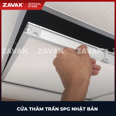 Nắp cửa thăm trần thạch cao 45x45cm SPG-68345 - Nhật Bản, Khung nhôm có bản lề mở thả xuống, sơn tĩnh điện màu Trắng. 