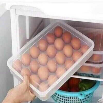 Hộp Đựng Trứng Gà, Vịt 24 Quả Việt Nhật Để Tủ Lạnh - Khay Bảo Quản Trứng Gà, Trứng Vịt Có Nắp - Hàng chính hãng