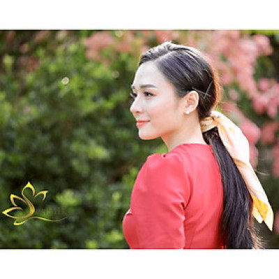 Khăn Lụa Vẽ Tay 3D Thời Trang SenSilk Dahlia, Quà Tặng Lụa Tơ Tằm 55x55cm, Khăn lụa vuông vẽ tay cao cấp, Lụa Bảo Lộc Vẽ Tay