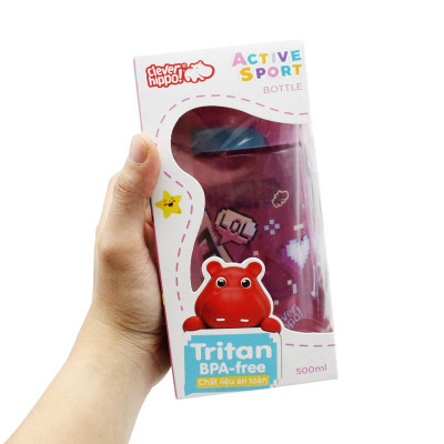 Bình Nước Tritan Emoji World 500 ml - Clever Hippo WB02/PINK - Màu Hồng