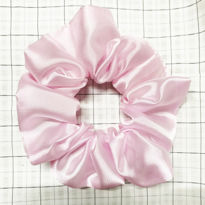 Cột tóc scrunchies vải dày màu hồng ánh kim, đeo cột tóc đều đẹp - loại big size (mẫu mới )
