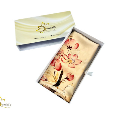 Khăn Lụa in SenSilk KLDI04 - Vietnam Gift - Lụa Tơ Tằm in Kỹ Thuật Số 180x55cm - Quà Tặng Doanh Nhân
