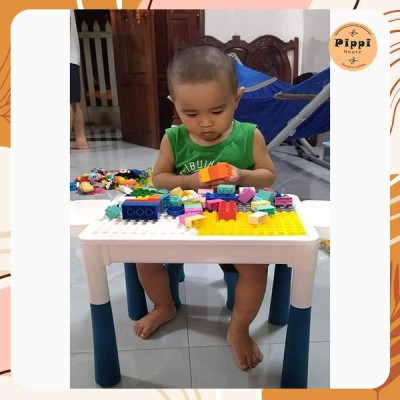 Bộ Bàn Ghế ghép hình Đa Năng 102 Chi Tiết Cho Bé Lắp Ghép Dễ Dàng