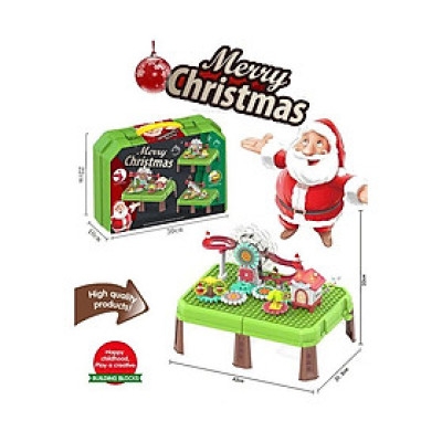 Bàn lắp ráp ông già Noel đồ chơi giáng sinh xếp hình đa năng cho bé trai gái từ 2 3 4 5 tuổi, quà giáng sinh cho bé