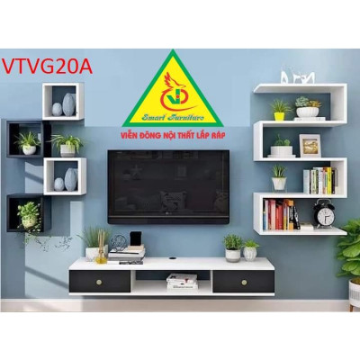 Bộ Kệ Ti Vi Treo Tường Trang Trí VTVG20 - Nội Thất Lắp Ráp Viendong Adv