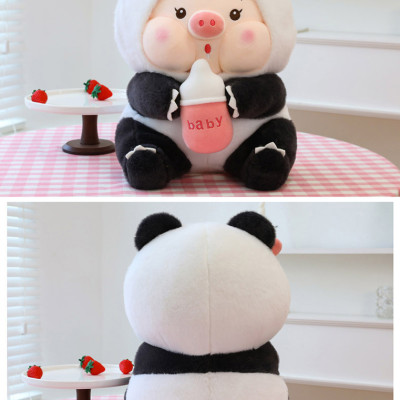 Gấu Bông Heo Cosplay Gấu Trúc Bình Sữa Mặt Nọng Siêu Đẹp - Gối Ôm Heo