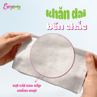 Khăn vải khô dùng một lần Enjoy mềm mại, dai, không mùi dùng làm khăn ăn, spa, nails salon - Hộp 100 tờ