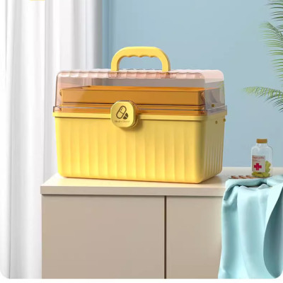 Hộp Đựng Thuốc, Lưu Trữ Thiết Bị Y Tế Gia Đình Đa Năng. Hộp Đựng Đồ Y Tế Khẩn Cấp, Phân Loại Thuốc Cỡ Lớn 3 Tầng Có Khóa