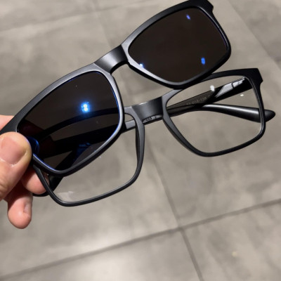 Bộ Kính Râm Cận Clip On Mắt vuông form to