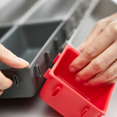 Bộ 10 khay chia ngăn kéo đựng đồ Joseph Joseph 85191 Duo Đỏ/Xám Hàng chính hãng