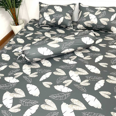 Ga chống thấm Cotton LoveMama chống thấm nước Họa tiết lá xám