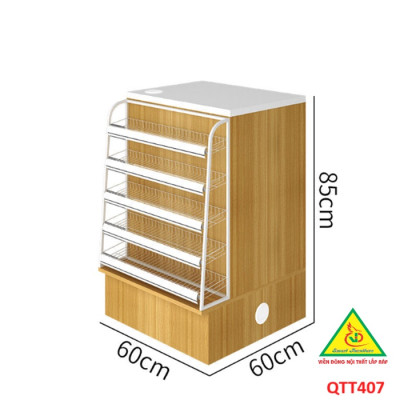 Bàn tính tiền siêu thị , Bàn thu ngân thiết kế tiện lợi QTT407 - Nội thất lắp ráp Viễn Đông Adv