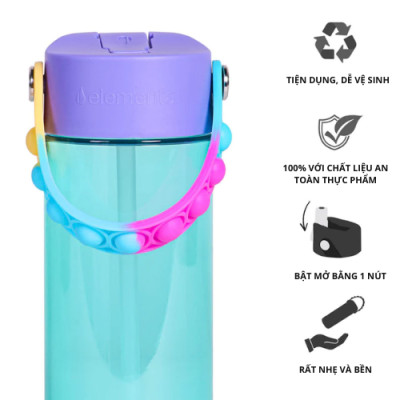 [Elemental chính hãng - Thương hiệu Mỹ] Bình nước Elemental Tritan 530ml - dây đeo Pop Fidget, an toàn sức khỏe
