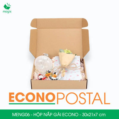 MENG06 - 30x21x7 cm - 20 Hộp carton nắp gài đóng hàng giá rẻ, hộp gói hàng, hộp quà thời trang