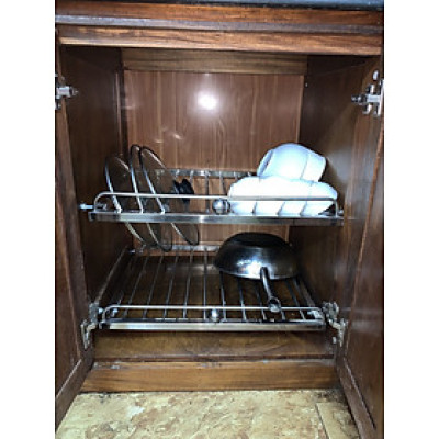 GIÁ GẦM BẾP , KỆ ĐỂ ĐỒ NHÀ BẾP INOX 304 .KT 55 X 50 CM ( 1sp )