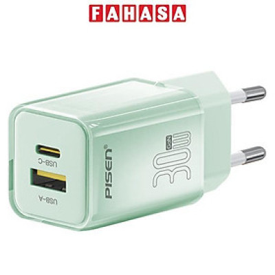 Sạc Nhanh Pisen Quick - Vivid Crystal 30W 1C1A - Màu Xanh Mint