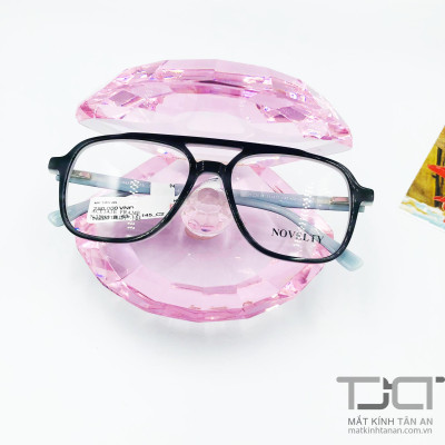 GỌNG KÍNH CẬN PHOM VUÔNG 2 CẦU UNISEX THỜI TRANG, CHÍNH HÃNG NOVELTY N22018