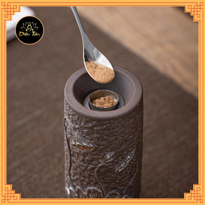 Lư điện lư xông trầm điện gốm lư đốt trầm hương trầm nụ làm quà tặng, đồ thờ cúng phong thủy shop Diệu Tâm- lư tích điện nâu