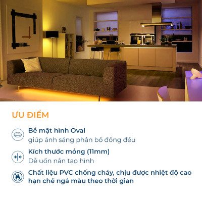 Đèn LED dây Philips HLS168 Cuộn 50m - Công suất 9W, ánh sáng vàng, ánh sáng trắng