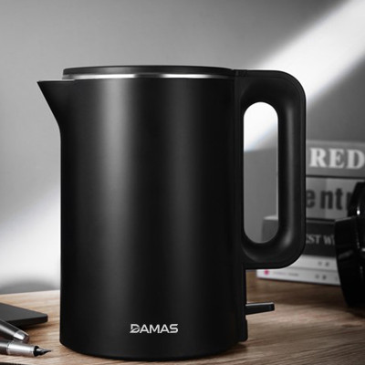 Bình Đun Siêu Tốc 2 Lớp Damas DK-6018 1.8L - Trang Bị Công Nghệ Giữ Nhiệt 3 Lớp Hiện Đại, Bộ Cảm Biến Nhiệt Đạt Chuẩn EU - Công Suất Lớn 1800W Sôi Nhanh Chỉ Trong 6 Phút - Thiết Kế Bề Mặt Bên Trong Bằng Thép Không Gỉ Inox 304 Cao Cấp - Hàng Nhập Khẩu