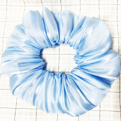 Cột tóc scrunchies màu ngọc ánh kim sang trọng size trung lớn