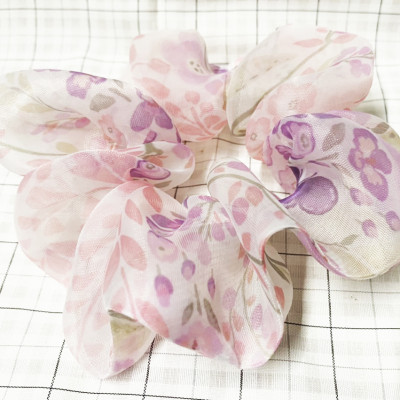 Cột tóc scrunchies hoa voan đẹp mẫu mới size trung