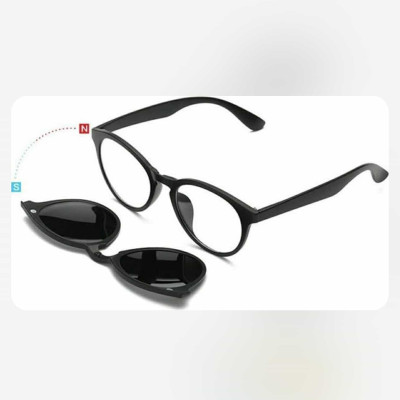 Bộ Kính Mắt Tròn 5 Tròng Cận Râm Nhiều Tròng Gọng Nhựa Đa Năng 6in1