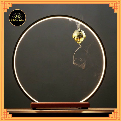 Lư đốt trầm hương,lư gốm treo xông trầm hương khói ngược lư hoa sen treo kệ đèn led, trang trí tiểu cảnh,thác khói,decor