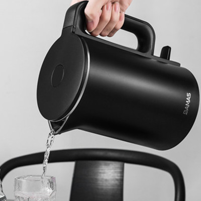 Bình Đun Siêu Tốc 2 Lớp Damas DK-6018 1.8L - Trang Bị Công Nghệ Giữ Nhiệt 3 Lớp Hiện Đại, Bộ Cảm Biến Nhiệt Đạt Chuẩn EU - Công Suất Lớn 1800W Sôi Nhanh Chỉ Trong 6 Phút - Thiết Kế Bề Mặt Bên Trong Bằng Thép Không Gỉ Inox 304 Cao Cấp - Hàng Nhập Khẩu