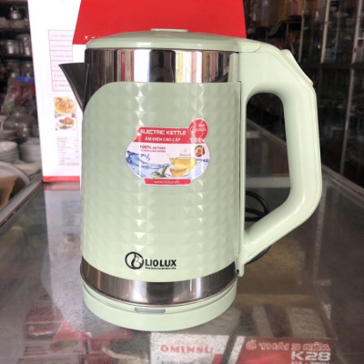 Ấm siêu tốc 2 lớp Liolux LIO-111 Dung tích 1.8L Công suất 1500W, đèn led, đế 360 - Hàng chính hãng