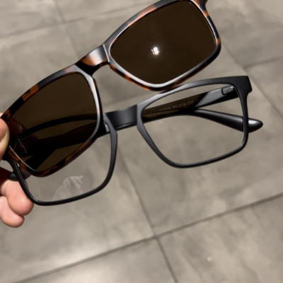 Bộ Kính Râm Cận Clip On Mắt vuông form to