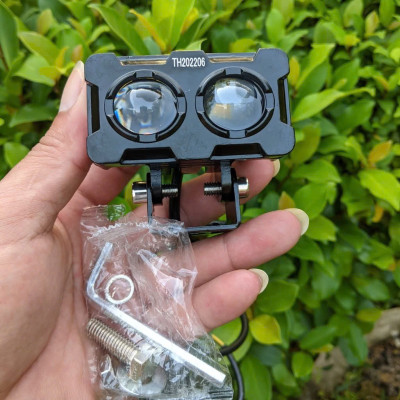 Đèn LED Bi Cầu 2 Mắt X25 Pro – Cốt Vàng Pha Trắng, Trợ Sáng Cực Khủng Cho Dân Chơi Xe