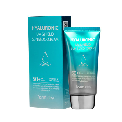Kem chống nắng Farmstay Hyaluronic UV Shield Sun Block Cream 70g cấp ẩm, nâng tone da