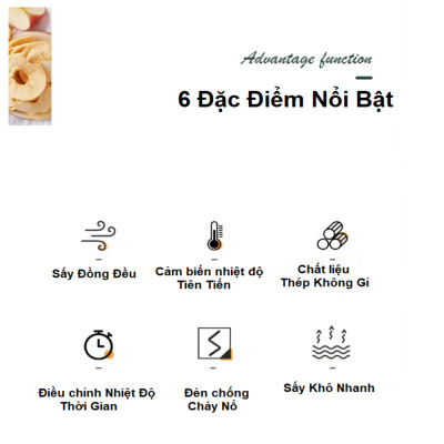 Máy sấy thực phẩm chuyên nghiệp dung tích 16.2 lít, 8 khay. Thương hiệu Mỹ cao cấp Septree DBC-08A01. Hàng chính hãng