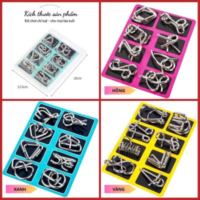 Combo 24 Móc Khóa IQ Phát Triển Trí Tuệ Cho Trẻ – Đồ Chơi Tư Duy Mở Khóa Loại Tốt Không Gỉ đèn trợ sáng