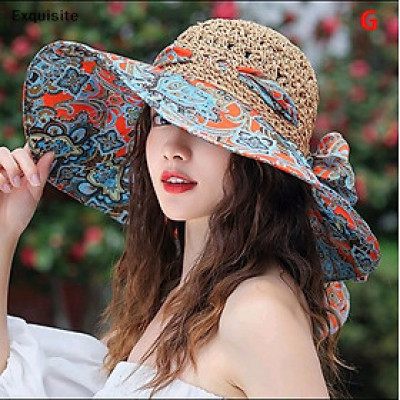 Nón đi biển mũ rộng vành gấp gọn chống nắng chất liệu thoáng mát thời trang Hàn Quốc Dona250302