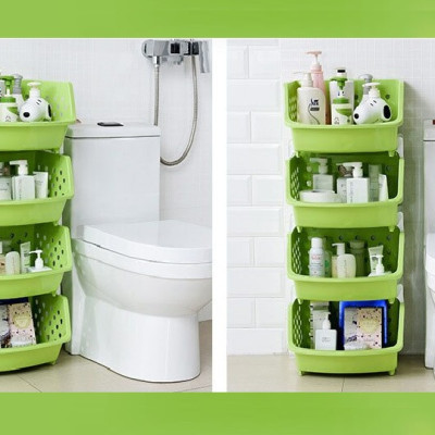 Kệ Rổ Nhựa 4 Tầng Đựng Đồ Đa Năng Cao Cấp - Ko Nắp Có Lỗ Thông Thoáng - Nhà Bếp, Phòng tắm, Phòng Ngủ Đều Để Được- Hàng Chính Hãng MINIIN(Giao Màu Ngẫu Nhiên)