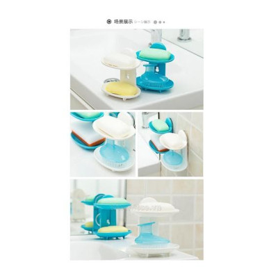 Khay đựng xà bông 2 tầng Inomata màu trắng - Nội địa Nhật Bản